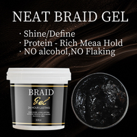 NOUVEAU Gel de tressage à séchage rapide végétalien de 64oz, de qualité professionnelle, contrôle des bords, tenue forte, cornrow twists Locs Wave Edges, cheveux bouclés