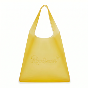 BSCI Rootsmen Yellow Eco-Friendly TPU <b>Material</b> Beach Tote <b>Bag</b> Custom Logo Shoulder Handle Open Top Customizable for MOQ 500 Pcs - Product Image 2