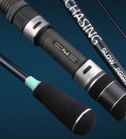 Canne à pêche spinning Z016 1,9 m en fibre de carbone, action moyenne rapide, poignée EVA, longueur pliée 1,46 m, pour la pêche en mer au saumon
