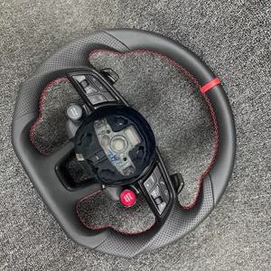 Conjunto deportivo de <span class=keywords><strong>volante</strong></span> de fondo plano de cuero totalmente perforado adecuado para Audi A1 A3 A4 A5 A6 A7 Q3 Q5 Q7 Plug and <span class=keywords><strong>Play</strong></span> - Product Image 3