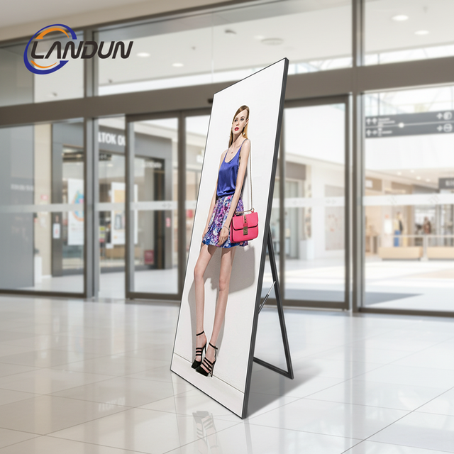 1920*640 Full Color P2.5mm Mini LED Screen Indoor LED Digital Signage Display HDR 3000:1 WiFi/USB Fold Poster Advertising Player
