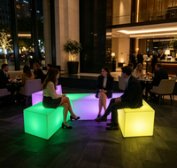 Meuble cube LED multicolore lumineux avec télécommande, indice de protection IP54, intensité réglable, pour Halloween, Noël, mariage, décoration intérieure, fête en extérieur