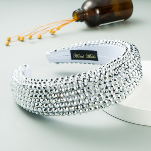 LRTOU, venta al por mayor, accesorios para el cabello a la moda, diadema de esponja de cristal de 4,5 CM, diadema barroca acolchada con diamantes de imitación ostentosos de lujo para <span class=keywords><strong>mujer</strong></span> - Product Image 4