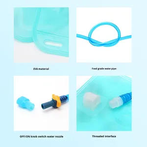 Sac d'eau pliable portable 2L pour le cyclisme, le trekking et la randonnée en montagne, bleu - Product Image 2