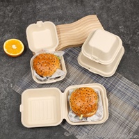 Trendz Jetable Écologique Bento to Go Conteneur Alimentaire Salade De Fruits Hamburger Gâteau Emballage Canne À Sucre Bagasse Boîte À Lunch