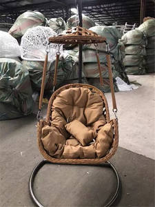 Confortable jardin extérieur balançoire oeuf rotin meubles alliage balançoire hamac chaise suspendue avec coussin de support - Product Image 2