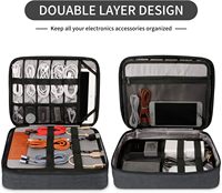 Bolsa de Accesorios Electrónicos Premium, Bolsa Organizadora de Cables Resistente al Agua de Oxford para Tablet, Cargadores, Discos Duros, Baterías