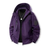 Chaqueta Softshell Delgada con Cremallera, Impermeable y Cortavientos, Deportiva, Casual, para Hombre, con Logotipo Personalizado en la Parte Delantera, para Invierno, Caza y Actividades al Aire Libre