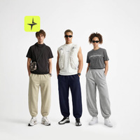 Pantalon de jogging en molleton Tai Le Star Sports à taille mi-haute, motif flamme, automne/hiver, coupe ample, décontracté, doublé en molleton