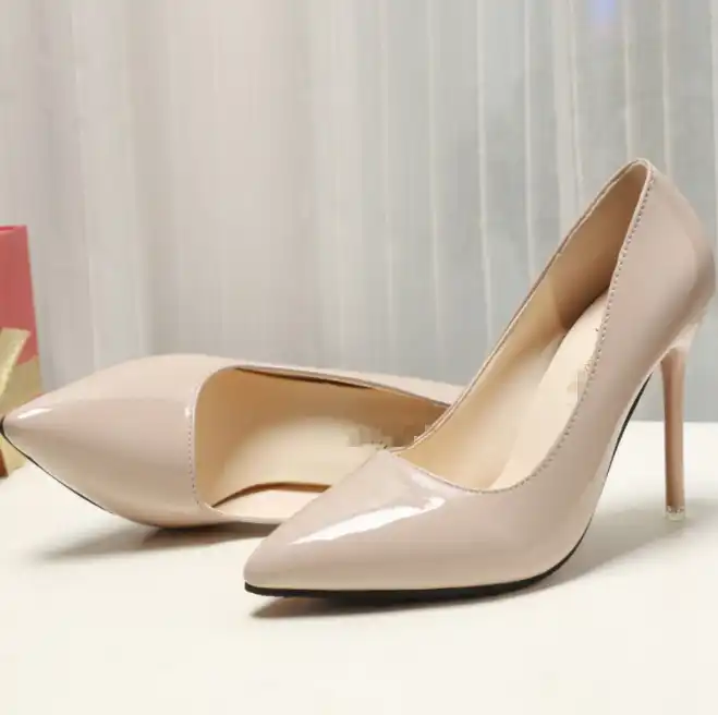 Womens Formal Ol Block Heels Pointy Toe Pu Leather Slip On Pumps Court  Shoes | eBay