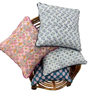 2026 Premium Handmade Block Print Pillow <b>Cover</b> Handmade Boho Cotton Cushion with Piping <b>Throw</b> Pillow <b>Covers</b> - Product Image 1