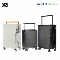 Valise à roulettes avec cadre en aluminium, poignée large, bagage de voyage d'affaires avec serrure TSA