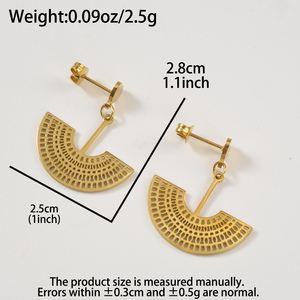 Pendientes de moda chapados en oro de 18 quilates con diseño de abalorios, aros y colgantes de acero inoxidable para mujer, venta al por mayor para diseñadores. - Product Image 6