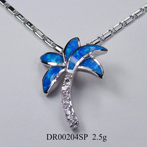 Hawaiian Animal Jewelry 925 Sterling Silver Rhodium Plated Blue <b>Opal</b> Starfish Charm <b>Pendant</b> <b>Necklace</b> with Bezel Setting Gift - Product Image 6