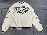 Veste universitaire vintage pour homme OEM, avec patchs en chenille brodés, en cuir PU, style streetwear, personnalisable