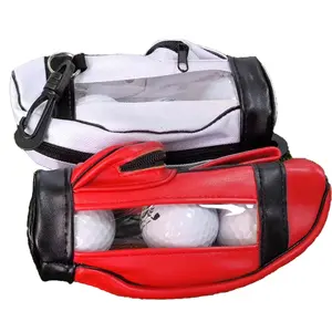 Tas golf tahan air kulit mini portabel kustom pabrik untuk olahraga luar ruangan dengan kait