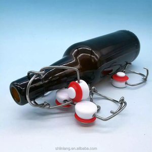 Shanghai Linlang Venta caliente 330ml botella de <span class=keywords><strong>cerveza</strong></span> botellas de <span class=keywords><strong>cerveza</strong></span> de vidrio vacías con tapa abatible o tapa abatible - Product Image 3