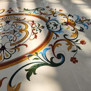 Mosaïque de marbre de luxe en jet d'eau, motif en marbre <span class=keywords><strong>beige</strong></span>, revêtement de sol en marbre pour projet de villa - Product Image 5