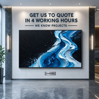 Blau-Weiße Wellen-Spritzer-Wirbel 3D Geschnitzte Textur Wandkunst Schwarzer Rahmen Business Hotel Executive Lounge Akzentwand Maßanfertigung Großhandel OEM