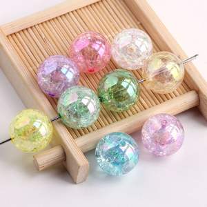 Perles craquelées bonbons couleur plaquée trou droit rond bricolage perles en vrac pour Bracelet collier fabrication pour bijoux artisanat accessoires - Product Image 1