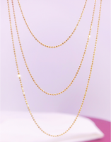 Nouvelle conception perle chaîne pull mince lien chaîne 18k chaîne AU750 jaune solide or collier bijoux