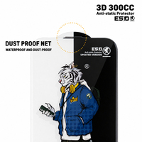 Protection d'écran en verre trempé anti-traces de doigts ESD haute alumine 3D 300CC pour iPhone 17 Air 16 15 14 13 12 11 18 Pro Max