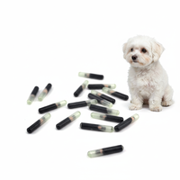 Microchip RFID FDX-B 134,2 kHz ISO11784/11785 injectable en verre implantable pour l'identification des animaux et le suivi des poissons, des animaux domestiques et de la faune sauvage - Étiquette en verre