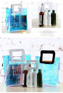 2022 sac fourre-tout à provisions en PVC imperméable irisé holographique laser à logo personnalisé à la mode - Product Image 5