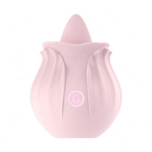 Vibrador con forma de rosa para mujer adulta, Juguetes sexuales con vagina, punto <span class=keywords><strong>g</strong></span>, lengua y clítoris, venta al por mayor - Product Image 1