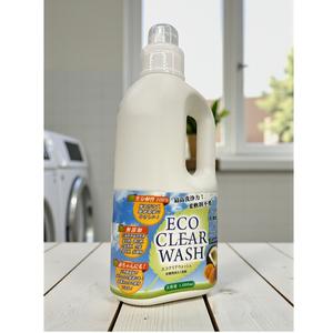 น้ำยาซักผ้าออลอินวันเพื่อผ้าขาวสะอาดฟูฟ่อง! ไม่มีสารลดแรงตึงผิวสังเคราะห์ที่ได้จากน้ำมันปิโตรเลียม อีโค เคลียร์ วอช - Product Image 1