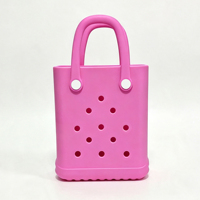 Sac à main EVA personnalisable, imperméable, résistant aux taches, mini sac fourre-tout, deux fermetures ouvertes, couleur bonbon, sac en maille durable pour les vacances