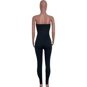 <span class=keywords><strong>Tuta</strong></span> Estiva da Donna Personalizzata con Fascia in Vita, Senza Spalline, con Spacco, Senza Maniche, Scollata sulla <span class=keywords><strong>Schiena</strong></span>, Aderente, Monospalla - Product Image 6