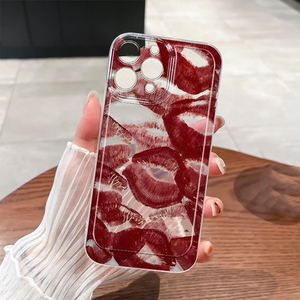 เคสโทรศัพท์มือถือ TPU ลายพิมพ์ริมฝีปาก<span class=keywords><strong>สี</strong></span><span class=keywords><strong>แดง</strong></span>สุดสร้างสรรค์สำหรับ iPhone x XR XS <span class=keywords><strong>11</strong></span> 12 13 14 15 16 17 PRO MAX AIR - Product Image 1