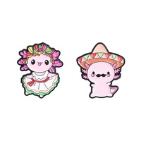 Broche émaillée Axolotl Salamandre mexicaine, style dessin animé, pour costume traditionnel et festif, et broche en alliage Axolotl, badge de revers, bijou cadeau