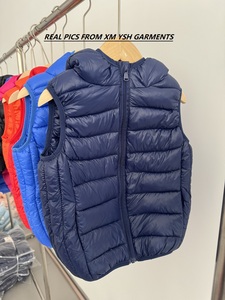 2024 enfant <span class=keywords><strong>sans</strong></span> manches veste léger hiver chaud vers le bas rembourré gilet pour garçons et filles matelassé fermeture éclair à capuche bouffant gilet - Product Image 2