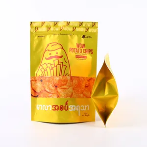 Custom Printed Plastic Plantain Banana Chips Snacks Packaging Bags For Potato Chips