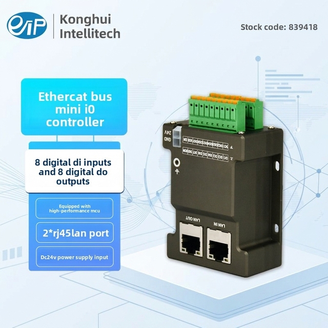 EDS-MN16A EtherCAT 8DI8DO Bus IO Module 8 in 8 Out Digital Slave Station Controller Made in Shenzhen