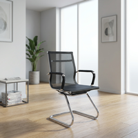 Chaise de bureau en maille noire moderne, réglable en hauteur, avec finition électrolytique robuste, pour la maison, le bureau, l'école et l'hôtel, directement de l'usine OEM