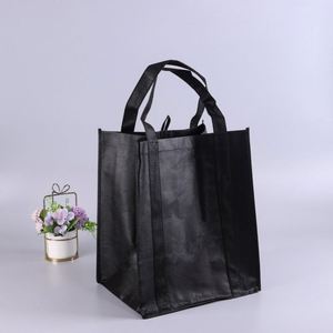 Sacs de courses écologiques en polypropylène non tissé 100 % recyclé, vert, à fond stable, pour cadeaux et courses - Product Image 4