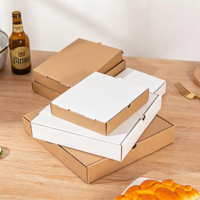 Boîte d'emballage pour pizza écologique personnalisée, matériaux recyclés, dimensions personnalisées, logo imprimé, conteneur à emporter en papier kraft