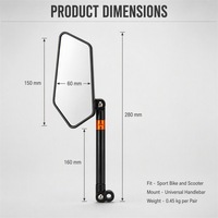 Rétroviseur de moto CNC universel à fixation sur guidon pour moto sportive et scooter