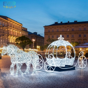 Décoration de <span class=keywords><strong>Noël</strong></span> 3D en PVC IP65 avec motif de carrosse de chevaux et traîneau du Père <span class=keywords><strong>Noël</strong></span>, éclairage LED, pour mariage et aménagement paysager - Product Image 3