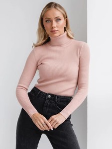 Suéter ajustado elástico para mujer, suéter de cuello alto, Top LARGO DE PUNTO suave para invierno, Tops sólidos básicos de costilla cálida, informal básico de talla grande para otoño - Product Image 2
