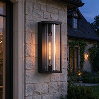 Applique murale en aluminium étanche IP65 de style européen, 3000K, noire, pour cour et couloir, ampoule E27, LED décorative pour la maison