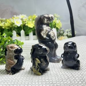 Sevimli hayvan oyma el sanatları bebek dinozor floresan volkanik akik kristal el sanatları süsler el-oyma kristal hediyeler - Product Image 6
