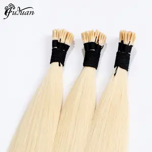 Factory Double Drawn Raw Virgin Russian Remy Cuticle Aligned hair Italian Keratin Stick I Tips Human Hair Extensions wholesale