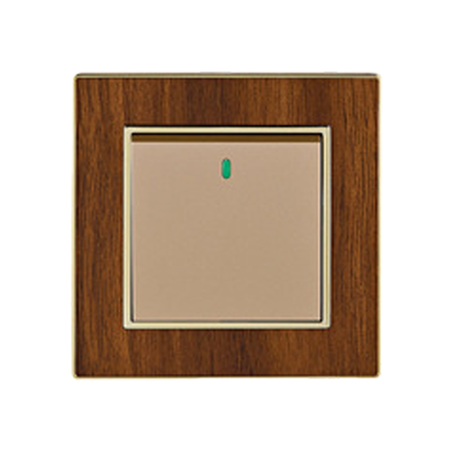 VNX Wood Grain British UK Luxury Design Wall Mounted Electric 1 Gang 1 Way Pc Electrical Wall Switches for Indoor
