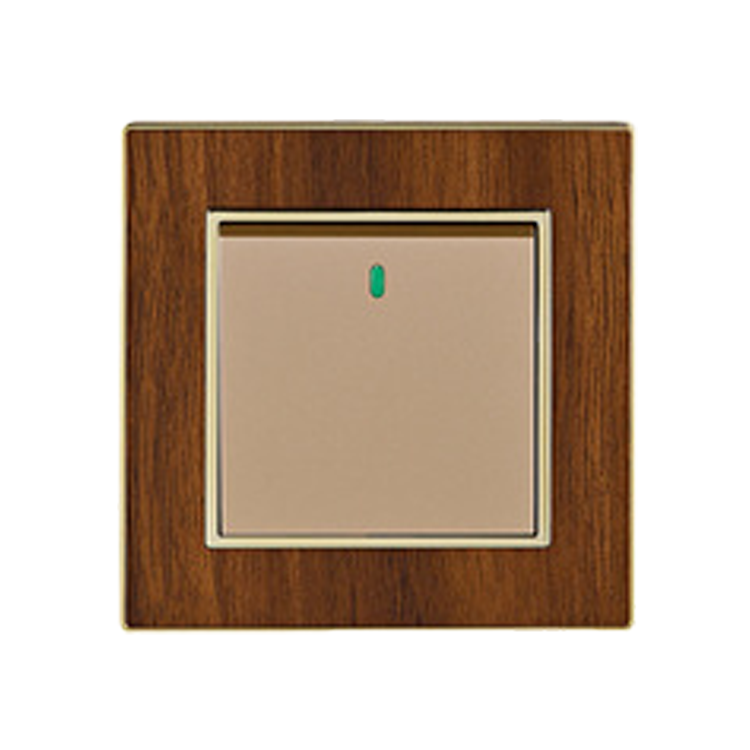 VNX Wood Grain British UK Luxury Design Wall Mounted Electric 1 Gang 1 Way Pc Electrical Wall Switches for Indoor