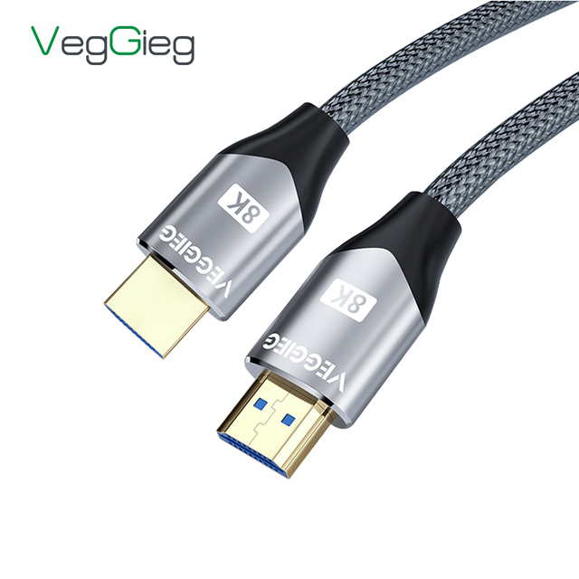 VegGieg Hot Sell 60hz High Speed Mobile Tv Video Braided 4k 8k 2.1 Hdmi Cable Ver20b 1m 2m 3m 5m 8m 10m Meters