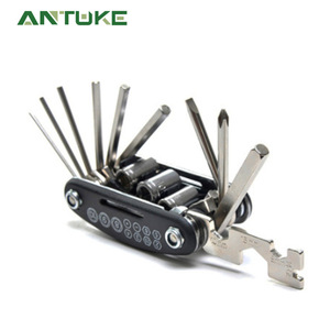 Kit d'outils de réparation de vélo multifonction 16 en 1, clé pliante en métal pour vélos de montagne avec plusieurs tailles et clés hexagonales - Product Image 3